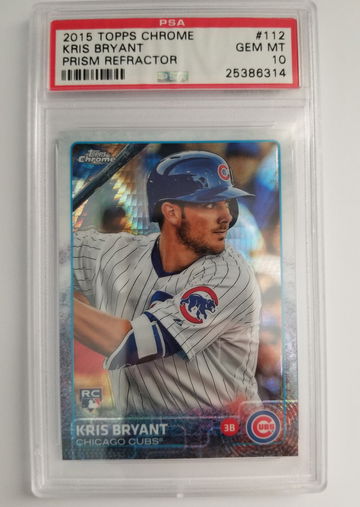 2015 Kris Bryant Topps Chrome Prism Refractor PSA 10
