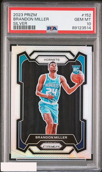 2023 PANINI PRIZM BRANDON MILLER #152 SILVER PRIZM ROOKIE RC PSA 10 GEM MT