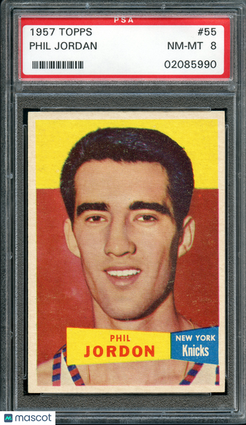 1957 Topps Phil Jordan #55 PSA 8