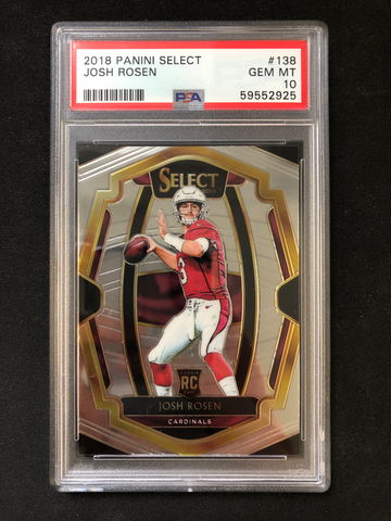 2018 Panini Select - Josh Rosen - Premier Level Rookie Base PSA 10 Gem Mint