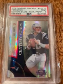 Tom Brady 2008 Donruss Threads Century Stars Proof /100 PSA 9