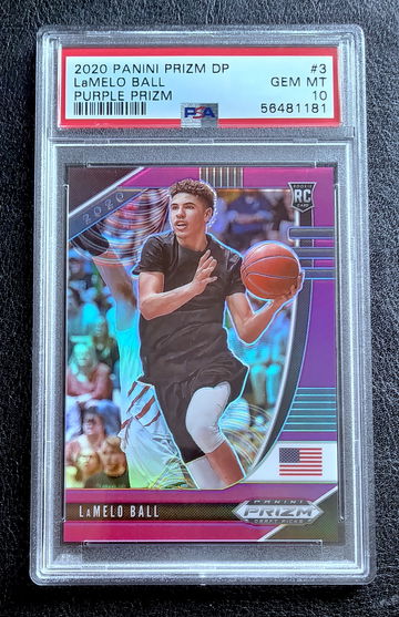 LaMELO BALL 2020 PRIZM DRAFT PICKS PURPLE PRIZM #3 PSA 10