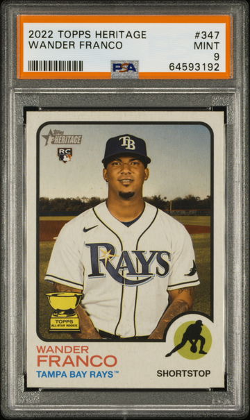 💎🚨 2022 TOPPS HERITAGE WANDER FRANCO BASEBALL #347 ROOKIE RC RAYS PSA 9 🦁⚾️
