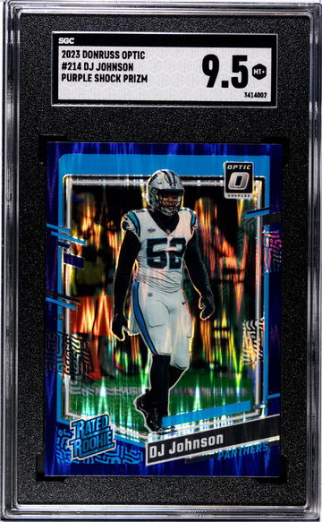 2023 Donruss Optic Purple Shock DJ Johnson #214 RC SGC 9.5