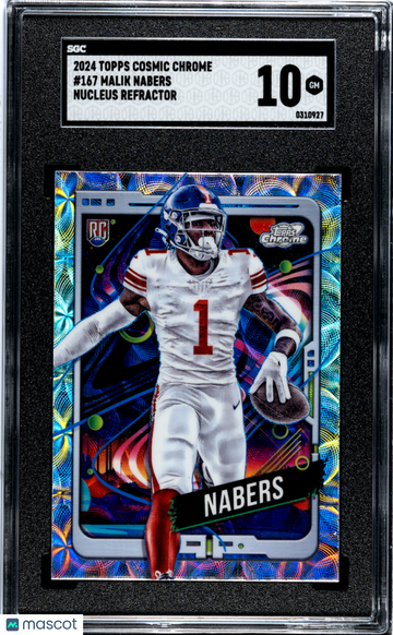 2024 Topps Cosmic Chrome Malik Nabers #167 Nucleus Refractor SGC 10