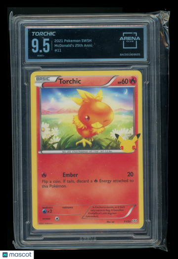 2021 Pokemon SWSH McDonald's 25th Anniversary Torchic Arena Club 9.5 #11/25