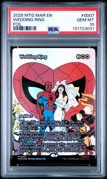 2025 Magic the Gathering Marvel's Spider-Man: Source Material Foil Wedding Ring #0007 /131723031 PSA 10