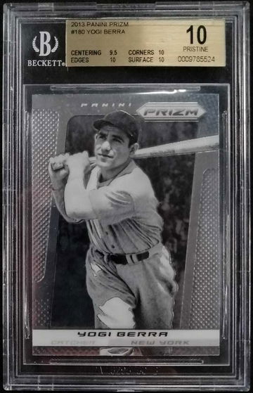 2013 Panini Prizm Yogi Berra #180 BGS 10 PRISTINE POP 1 - DHL Express Air with Tracking from Overseas