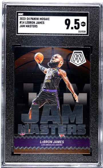 2023-24 Panini Mosaic #14 Lebron James Jam Masters SGC 9.5