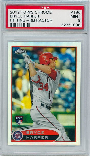 2012 Topps Chrome #196 Bryce Harper Refractor PSA 9