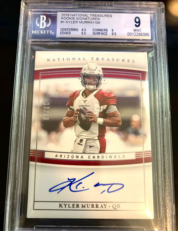 2019 Kyler Murray National Treasures Rookie Signature BGS 9 10 Auto 