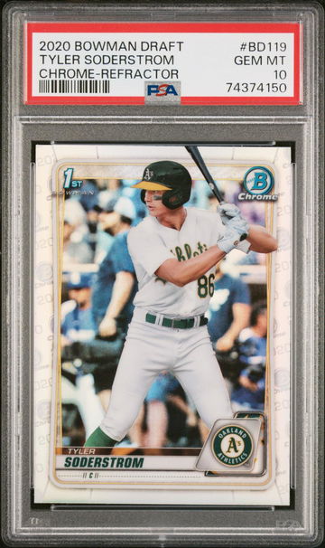 2020 Bowman Draft Tyler Soderstrom #BD119 CHROME-REFRACTOR PSA 10
