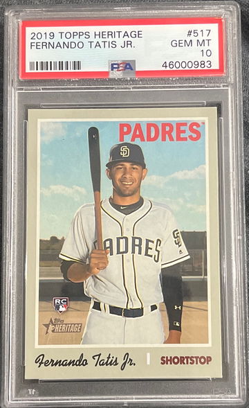 2019 Topps Heritage High Number Fernando Tatis Jr. Rookie #517 PSA 10 Gem Mint