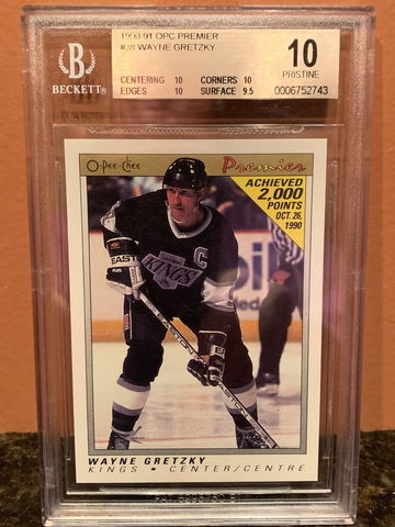 1990-91 O-PEE-CHEE OPC PREMIER Wayne Gretzky #38 BGS 10 Pristine (Low Pop)