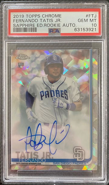 2019 Topps Chrome Sapphire Fernando Tatis Jr Auto Autograph Rookie RC PSA 10 Gem Mint