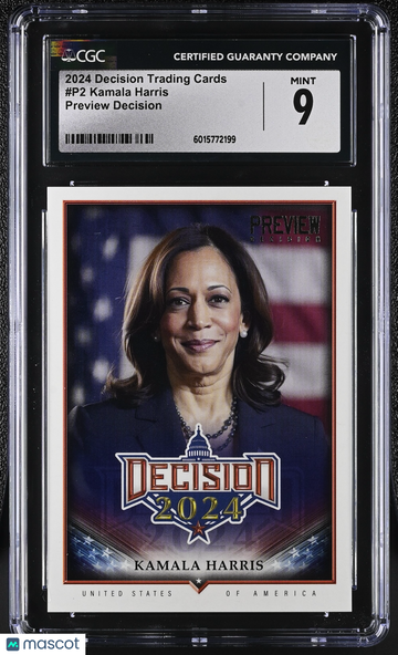2024 null Kamala Harris #P2 Preview Decision CGC 9