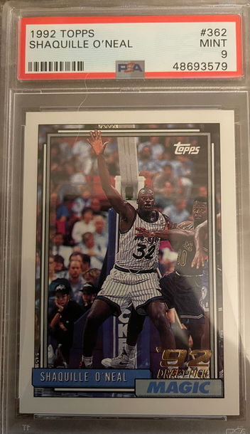 Shaquille O’Neal Topps rookie psa 9