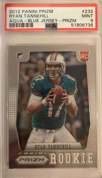 2012 Panini Prizm Ryan Tannehill #232 PSA 9 Aqua Blue Jersey PRIZM