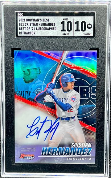 2021 Bowman’s Best Christian Hernandez Refractor Auto SGC 10.