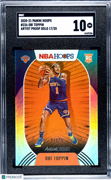 2020 Panini Hoops Obi Toppin #226 Artist Proof Gold SGC 10