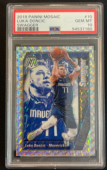 2019-20 Panini Mosaic Swagger Prizm #10 Luka Doncic Mavericks PSA 10 GEM MINT