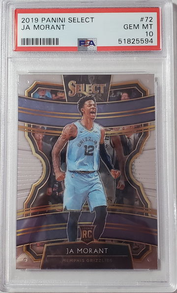 2019 select Ja Morant rookie rc #72 psa 10 gem mint