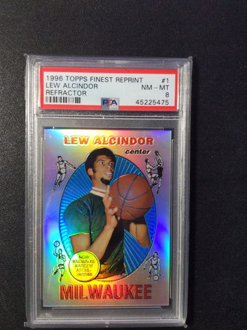 1996 Topps Finest Reprints Refractors #1 Lew Alcindor PSA 8
