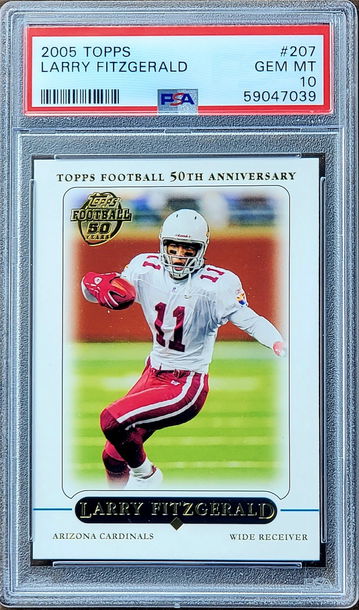 2005 LARRY FITZGERALD Topps 50TH ANNIVERSARY PSA 10 POP 15 2nd Year #207 