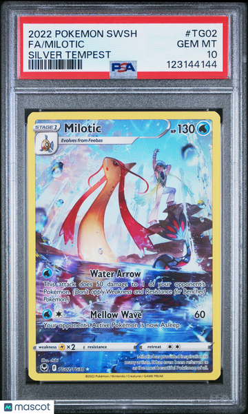 2022 Pokemon Sword & Shield Silver Tempest Milotic Fa Silver Tempest PSA 10 #TG02