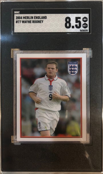 Wayne Rooney 2004 Merlin #77 Euro Cup England RC Rookie Sticker SGC 8.5