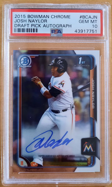 Josh Naylor 2015 1st Bowman Chrome Auto #BCAJN PSA 10