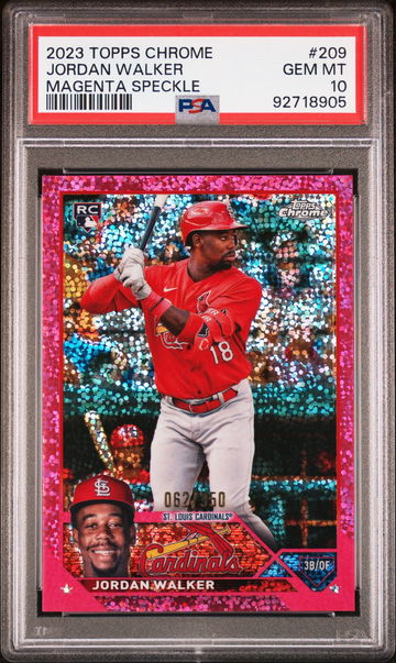 2023 TOPPS JORDAN WALKER CHROME MAGENTA SPECKLE #209 PSA 10 BS.C3.17