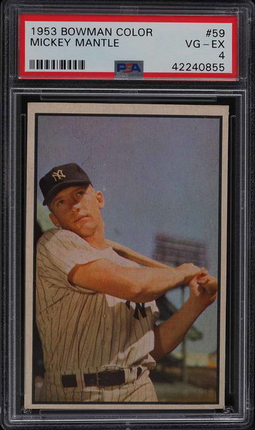 1953 Bowman Color Baseball Mickey Mantle #59 PSA 4 NICE PWCC-A