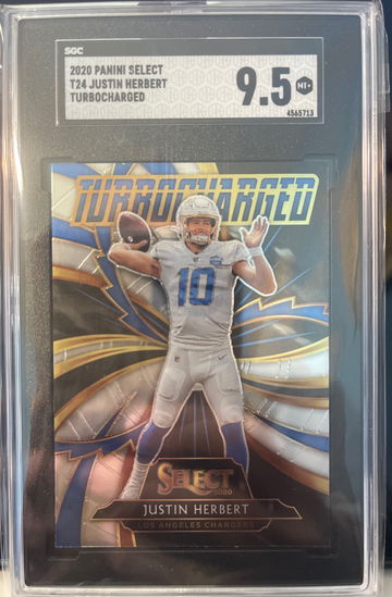 2020 Panini Select Justin Herbert RC Turbocharged SGC 9.5