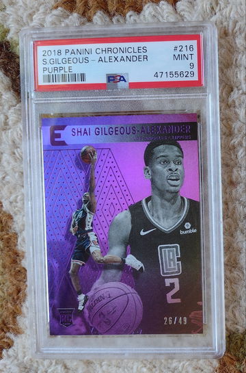 Shai Gilgeous-Alexander RC SP /49 -- 2018 Panini Chronicles Essentials PURPLE #216
