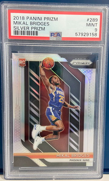 2018 Panini Prizm Mikal Bridges Silver Rookie Prizm Psa 9