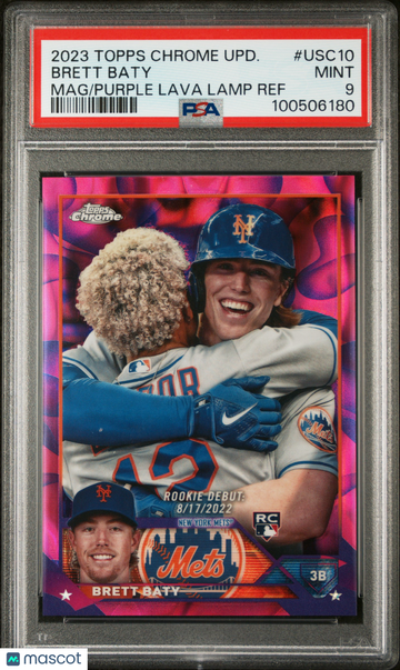2023 Topps Chrome Update Brett Baty #USC10 Mag Purple Lava Lamp Ref PSA 9