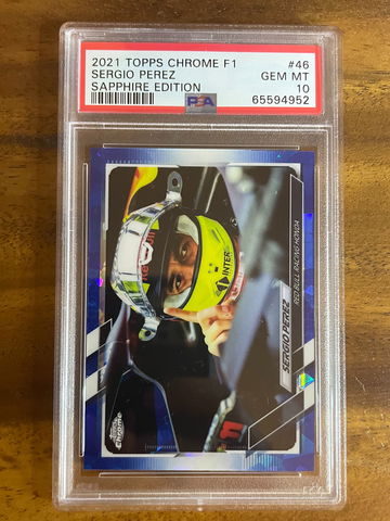 2021 TOPPS CHROME F1 SAPPHIRE SERGIO PEREZ #46 PSA 10 GEM MINT