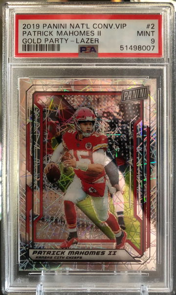 2019 Panini Convention Patrick Mahomes Gold Party Lazer  