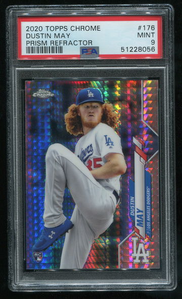 2020 Topps Chrome Dustin May Prism Refractor PSA 9