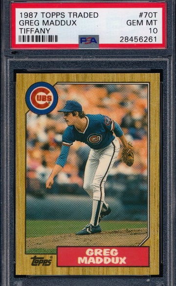 Greg Maddux 1987 Topps Traded Tiffany RC PSA 10