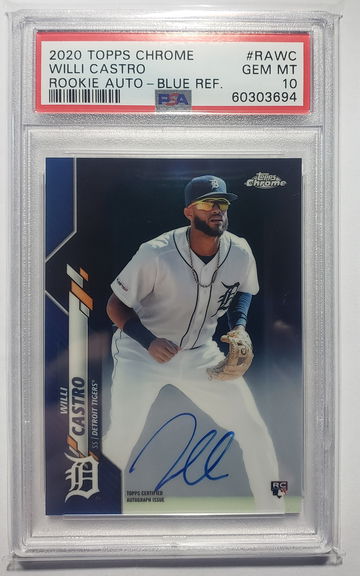 2020 Topps Chrome Willi Castro Blue Refractor Auto PSA 10 /150