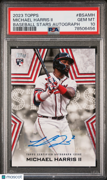 2023 Topps Baseball Stars Autographs Michael Harris II #BSAMH PSA 10