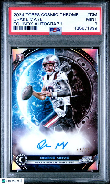 2024 Topps Cosmic Chrome Equinox Autographs Drake Maye #DM /75 PSA 9