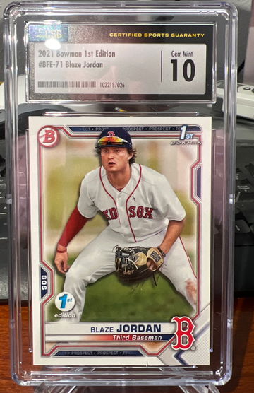 2021 bowman prospects 71 Blaze Jordan 1st Edition 