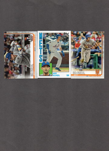 Jeff McNeil Rookie Lot (3) 2019 Topps #281 #US261 & 2019 '84 Topps #80 RC