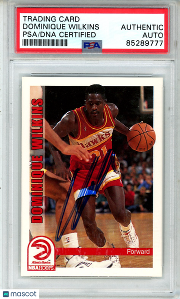 2024 1992-93 NBA Hoops Dominique Wilkins #8 PSA Authentic Auto Authentic