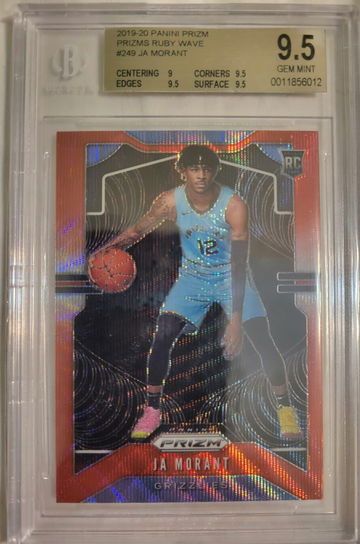 2019 Panini Prizm Ruby Wave Prizm  Ja Morant #249 Bgs 9.5