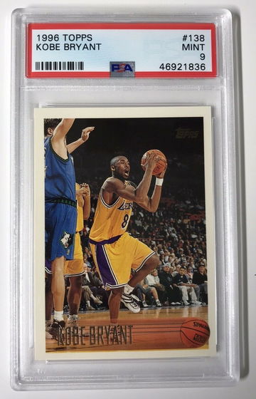 1996 NBA Topps #138 Kobe Bryant Rookie RC PSA 9 MINT