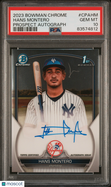 2023 Bowman Chrome Prospect Autographs Hans Montero #CPAHM PSA 10